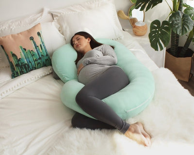 Pregnancy Pillow with Soft Jersey Cover - C Shaped Body Pillow for Pregnant Women