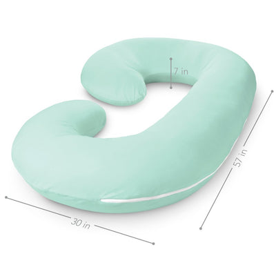 Pregnancy Pillow with Soft Jersey Cover - C Shaped Body Pillow for Pregnant Women