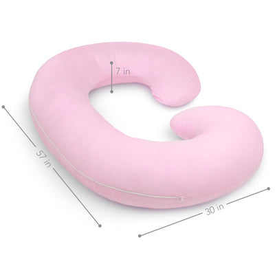 Pregnancy Pillow with Soft Jersey Cover - C Shaped Body Pillow for Pregnant Women